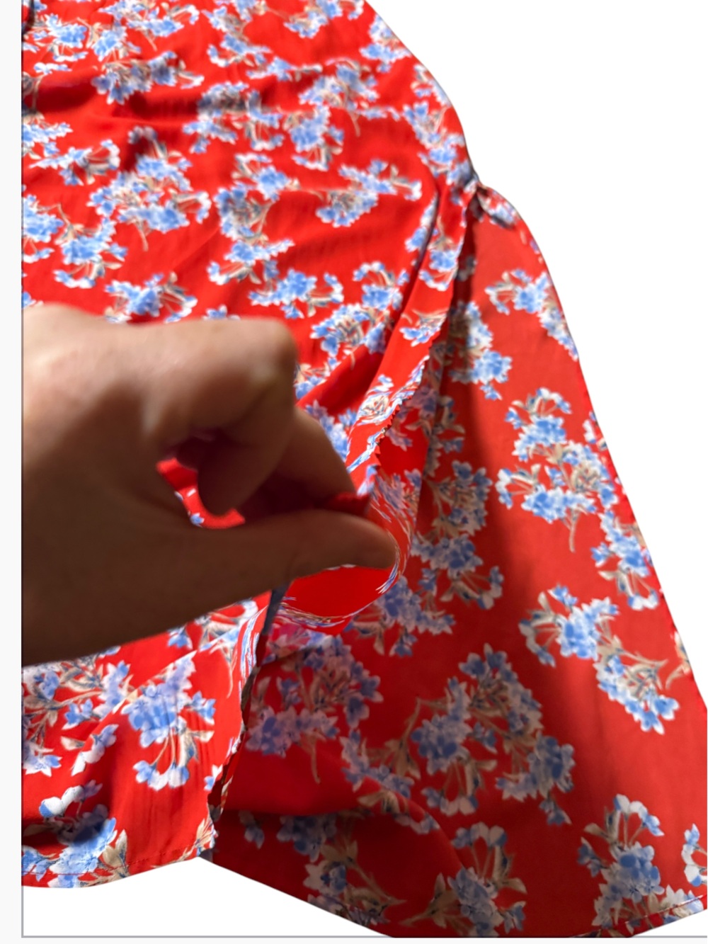 Lush Red Floral Maxi dress  with Blue Accent Flowers size XS in excellent condit - Picture 10 of 16